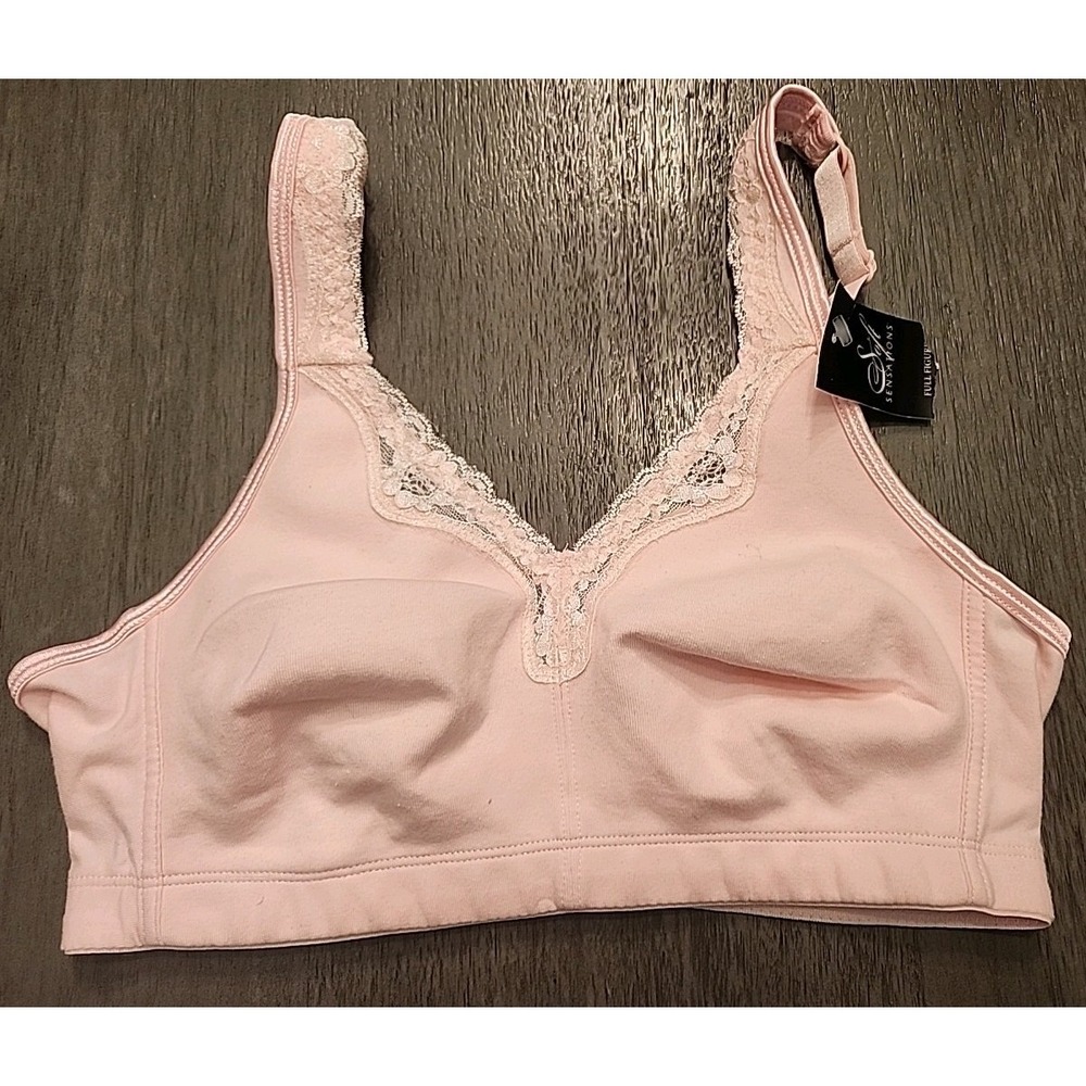 38 C FULL FIGURE Soft Sensations Pink‎ Wireless Bra Soft Cup